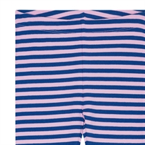 BIRKHOLM Stribede Rib Leggings Kobolt Blå & Baby Lyserød